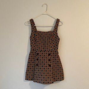 BDG Corduroy Romper/Jumper 1970s pattern